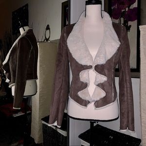 Love Life Freedom Faux Suede & Fur Cropped Jacket